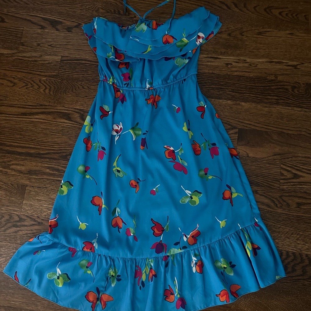 Strapless Blue summer dress